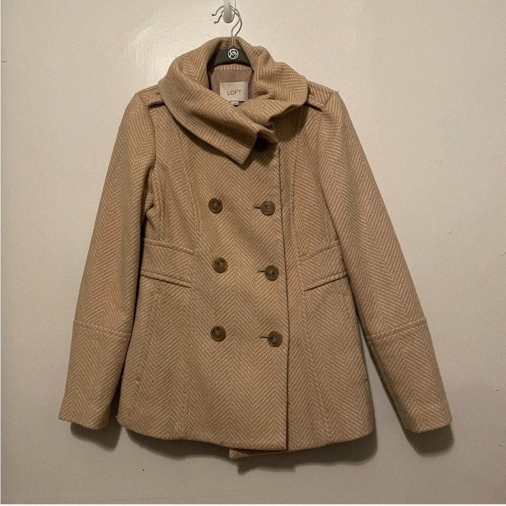 Ann Taylor Loft Tan Pea Coat
